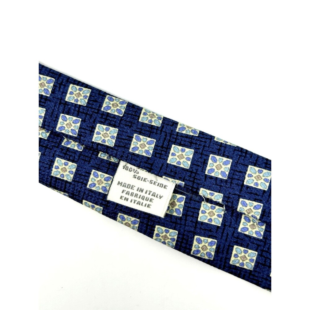 Joseph Abbound Blue Geometric 100% Silk Neck Tie 56.75" x 3.75" - Picture 7 of 8